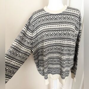 J. Crew Factory Men’s XXL Fair Isle Lambswool Blend Oversized Sweater